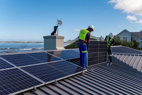 solar panel retrofit on commercial roof